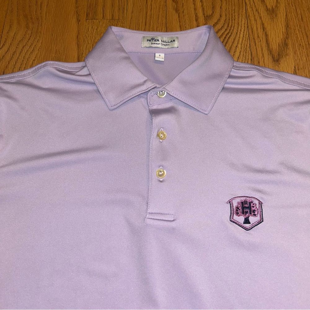 PETER MILLAR Summer Comfort Golf Polo Shirt Purple Mens S Rich Harvest Farms